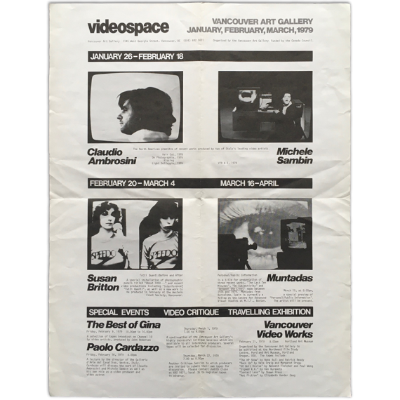 Videospace. Vancouver Art Gallery, January, February, March, 1979