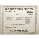 Women's Video Festival. Second Annual 1973. Logiudice Gallery, New York, sept. 28 - oct. 14 1973