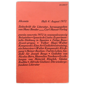 Akzente. Zeitschrift für Literatur. Heft 4, August 1972