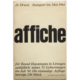 Affiche. 21. Druck. Stuttgart im Mai 1961