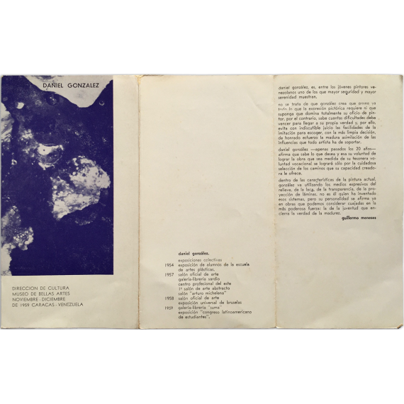 Daniel González. Museo de Bellas Artes, Caracas, noviembre-diciembre 1959
