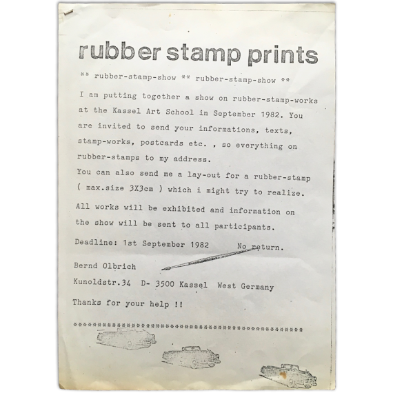 rubber stamp prints / rubber-stamp-show - Bernd Olbrich ["Rubberstamp Show" 1982]