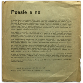Poesie e no. Circolo García Lorca, Firenze, 22 settembre 1967