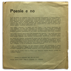 Poesie e no. Circolo García Lorca, Firenze, 22 settembre 1967