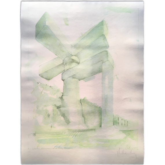 Claes Oldenburg - Lake Union, Seattle, Wash., 1972 [Proposal for A Colossal Structure In the Form of A Sink Faucet]