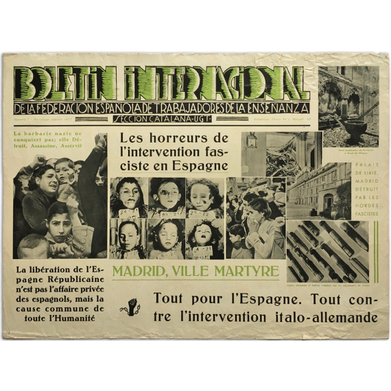 Boletín Internacional de la Federación Internacional de Trabajadores de la Enseñanza. Número 1 - Barcelona, janvier 1937