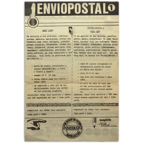 Envío Postal 1 (mail arte). Lima, Perú, 1980