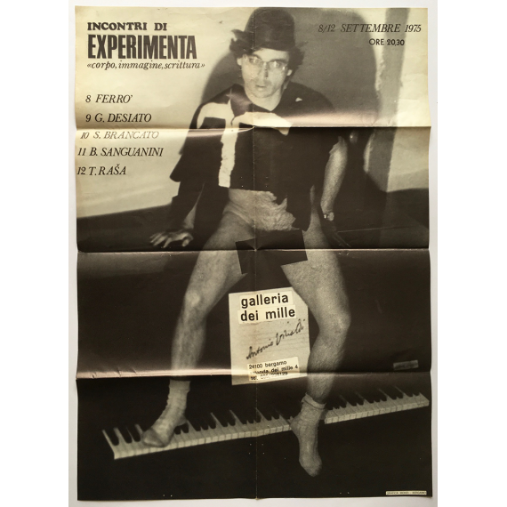 Incontri di Experimenta "corpo, immagine, scrittura". Galleria dei Mille, Bergamo, 8-12 settembre 1975