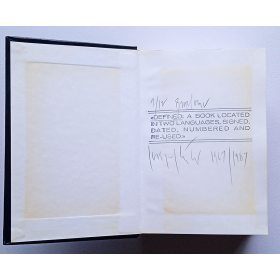 "DEFINED: A BOOK LOCATED IN TWO LANGUAGES, SIGNED, DATED, NUMBERED AND RE-USED"
