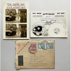 "Die Junta hat sich etabliert" - Rolf Staeck (1976) / "Postkarten & Künstlerkarten". Galerie Arkade, Berlin, 1978