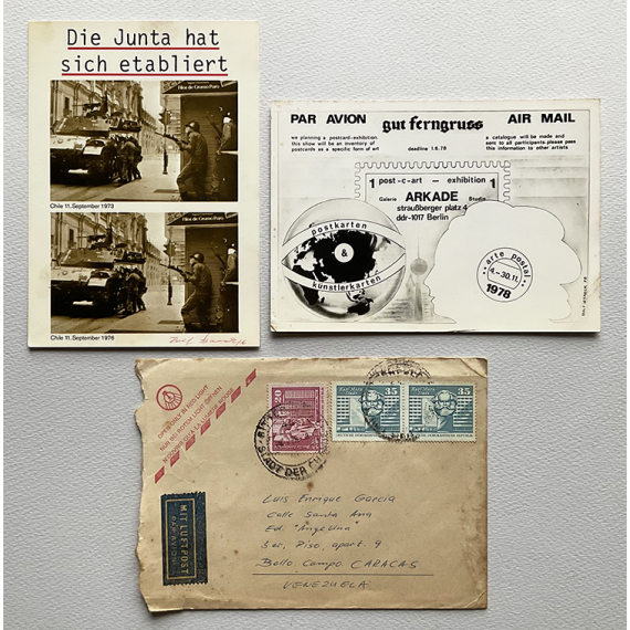 "Die Junta hat sich etabliert" - Rolf Staeck (1976) / "Postkarten & Künstlerkarten". Galerie Arkade, Berlin, 1978