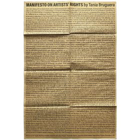 Manifesto on Artists' Rights by Tania Bruguera