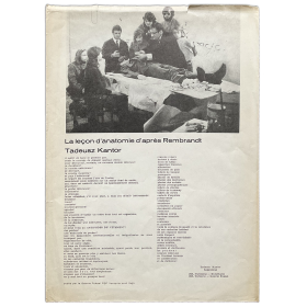 Tadeusz Kantor - La leçon d'anatomie d'après Rembrandt. Galeria Foksal, 1969