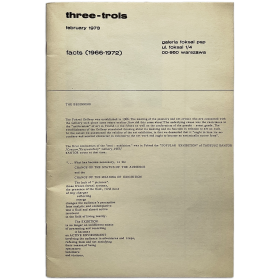 Three-Trois. Facts (1966-1972). Galeria Foksal, Warszawa, February 1973