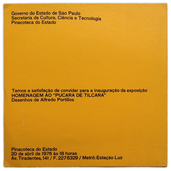 Homenagem ao "Pucará de Tilcara", Pinacoteca do Estado, Sao Paulo, Brasil, 20 de abril de 1976