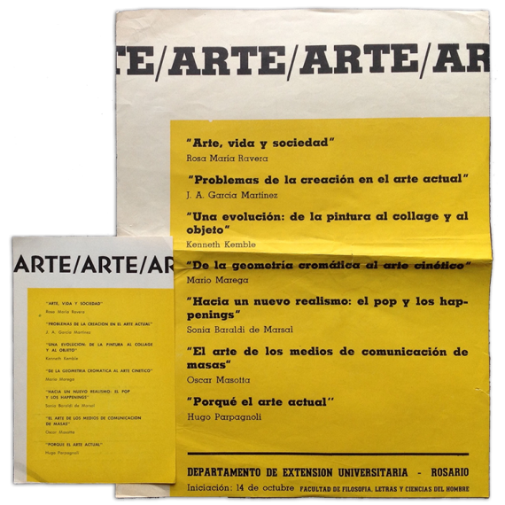Arte. Departamento de Extensión Universitaria, Rosario, 14 de octubre, [1966]