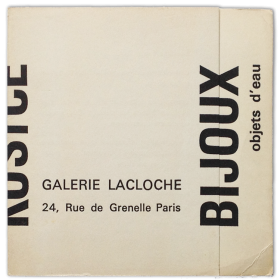 Kosice Bijoux. Objets d'eau. Galerie Lacloche, Paris, mai 1969