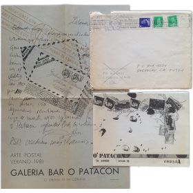Arte Postal. Galería Bar O Patacón, La Coruña, Verano 1981