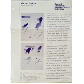 Manuel Salinas. Galería G, Barcelona, 22 marzo-16 abril 1977