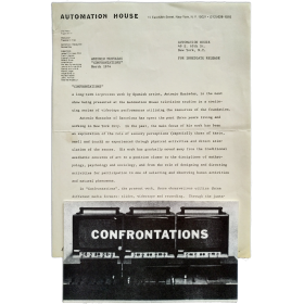 Muntadas - Confrontations, 3 sessions/activities. Automation House, New York, 8, 15, 26 March [1974]
