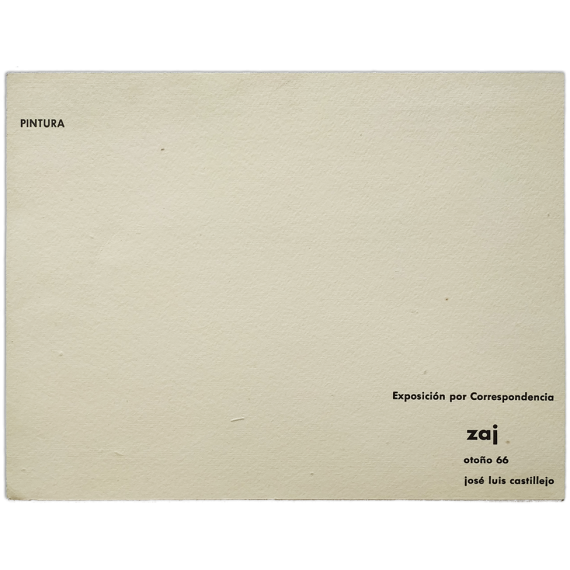 Pintura. Exposición por Correspondencia - José Luis Castillejo. Zaj, otoño 66