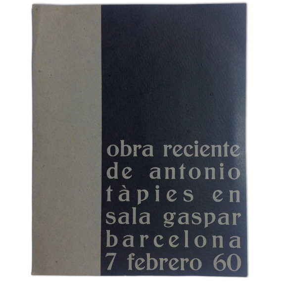 Obra reciente de Antonio Tàpies en Sala Gaspar, Barcelona, 7 febrero 60