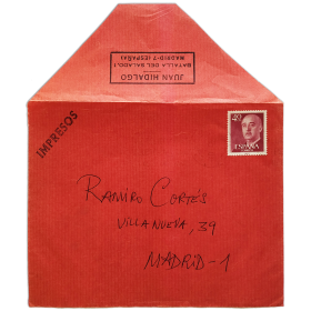Sobre postal Juan Hidalgo - Ramiro Cortés