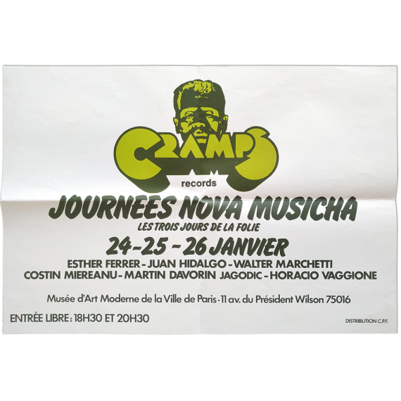 Journées Nova Musicha. Les trois jours de la folie. Musée d'Art Moderne de la Ville de Paris, 24-25-26 janvier [1977]