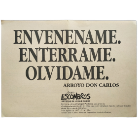 Envenename. Enterrame. Olvidame - Grupo Escombros. Arroyo Don Carlos, Gonnet, Argentina, 9 de Agosto de 1997