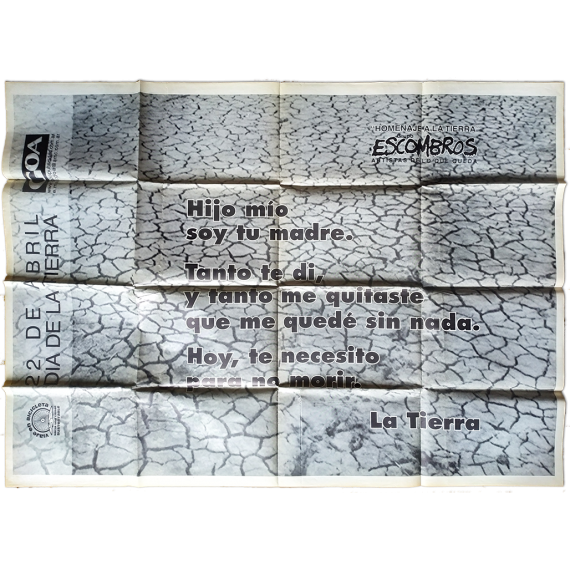 "Homenaje a la tierra" - Grupo Escombros, artistas de lo que queda. La Plata, Argentina, abril 2000