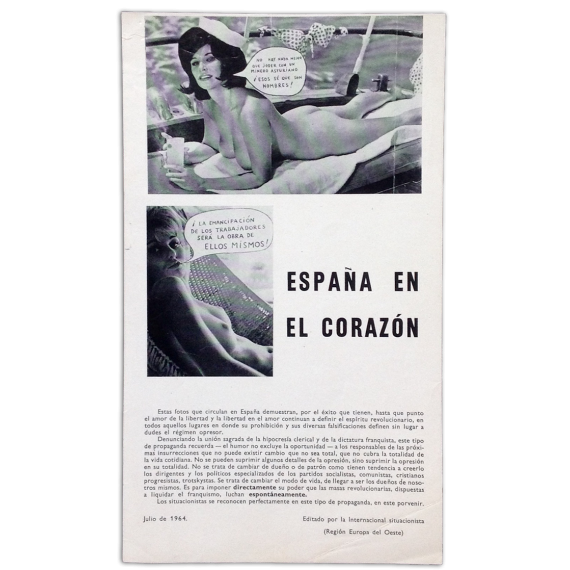 España en el corazón. Editado por la Internacional Situacionista (Región Europea del Oeste), Julio de 1964