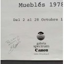 Josep Cuntíes - Mueblés 1978. Galería Spectrum, Barcelona, del 2 al 28 Octubre 1978