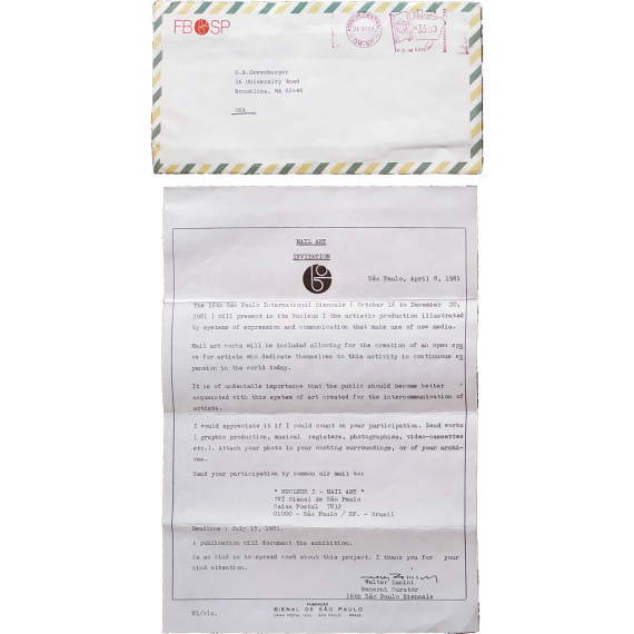 "NUCLEUS I - MAIL ART". XVI Bienal de Sao Paulo, Brasil, 1981