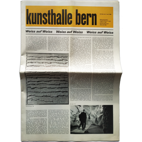 Kunsthalle Bern, 25. Mai bis 3. Juli 1966: Weiss auf Weiss