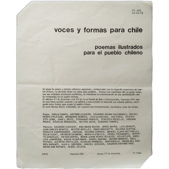 CAyC - "Voces y formas para Chile. Poemas ilustrados para el pueblo chileno" (1973)