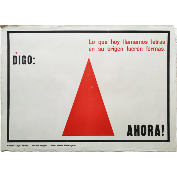 Poster Digo Ahora - Poema Objeto - José María Berenguer