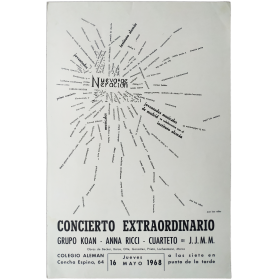 Nueva Generación. Concierto extraordinario: Grupo Koan - Anna Ricci - Cuarteto de J.J.M.M. Colegio Alemán, 16 mayo 1968