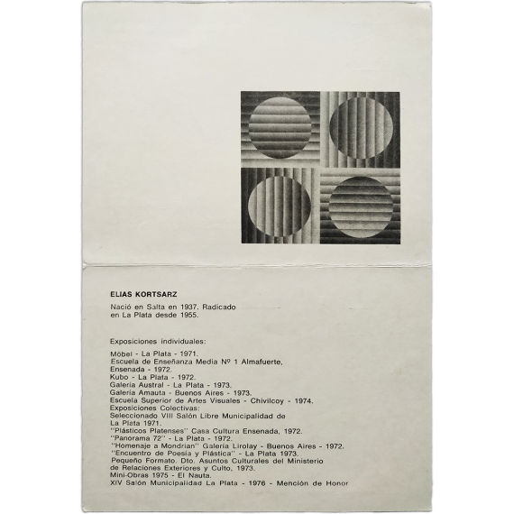 Elías Kortsarz - Pinturas acrílicas. El Nauta, Buenos Aires, del 6 al 24 de julio de 1976