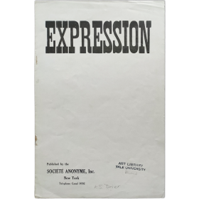 Expression. Société Anonyme, New York, 1923