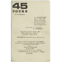 "45 TOURS": A. Aeschbacher, P. A. Gette, David Hayes, A. Hutchins, F. Janicot, Rougemont. Paris, Mai 1967