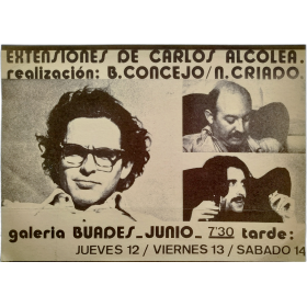 Extensiones de Carlos Alcolea. Galería Buades, Madrid, junio, [1975]