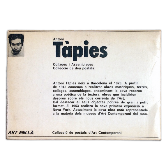 Antoni Tàpies. Collages i Assemblages. Col·lecció de deu postals