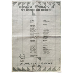 Muestra internacional de libros de artistas. Centoira Galería de Arte, Buenos Aires, del 30 de mayo al 16 de junio de 1990
