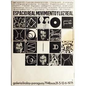 Agrupación Nuevas Experiencias. Espacio real movimiento y luz real. Galería Lirolay, Buenos Aires, 31 del 5 - 12 del 6, 1971