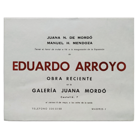 Eduardo Arroyo - Obra reciente. Galería Juana Mordó, Madrid, mayo [197-]