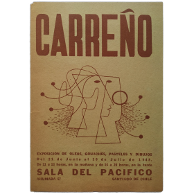 Carreño. Exposición de óleos, gouaches, pasteles y dibujos. Sala del Pacífico, Santiago de Chile, 1948