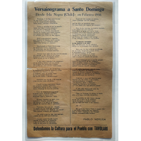Versainograma a Santo Domingo. Desde Isla Negra (Chile) - en Febrero 1966