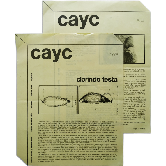 Clorindo Testa. CAyC Centro de Arte y Comunicación, Buenos Aires, septiembre 1977