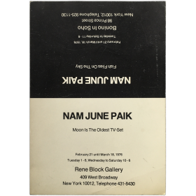 Nam June Paik - Moon is the Oldest TV-Set / Fish Flies on the Sky. New York, 1976