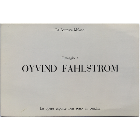 Omaggio a Öyvind Fahlström. La Bertesca, Milano, marzo 1977